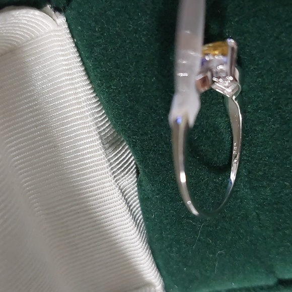 Sterling Silver Genuine Citrine and Tanzanite  Sz 8 Ring  1.28 Carat - Picture 7 of 11